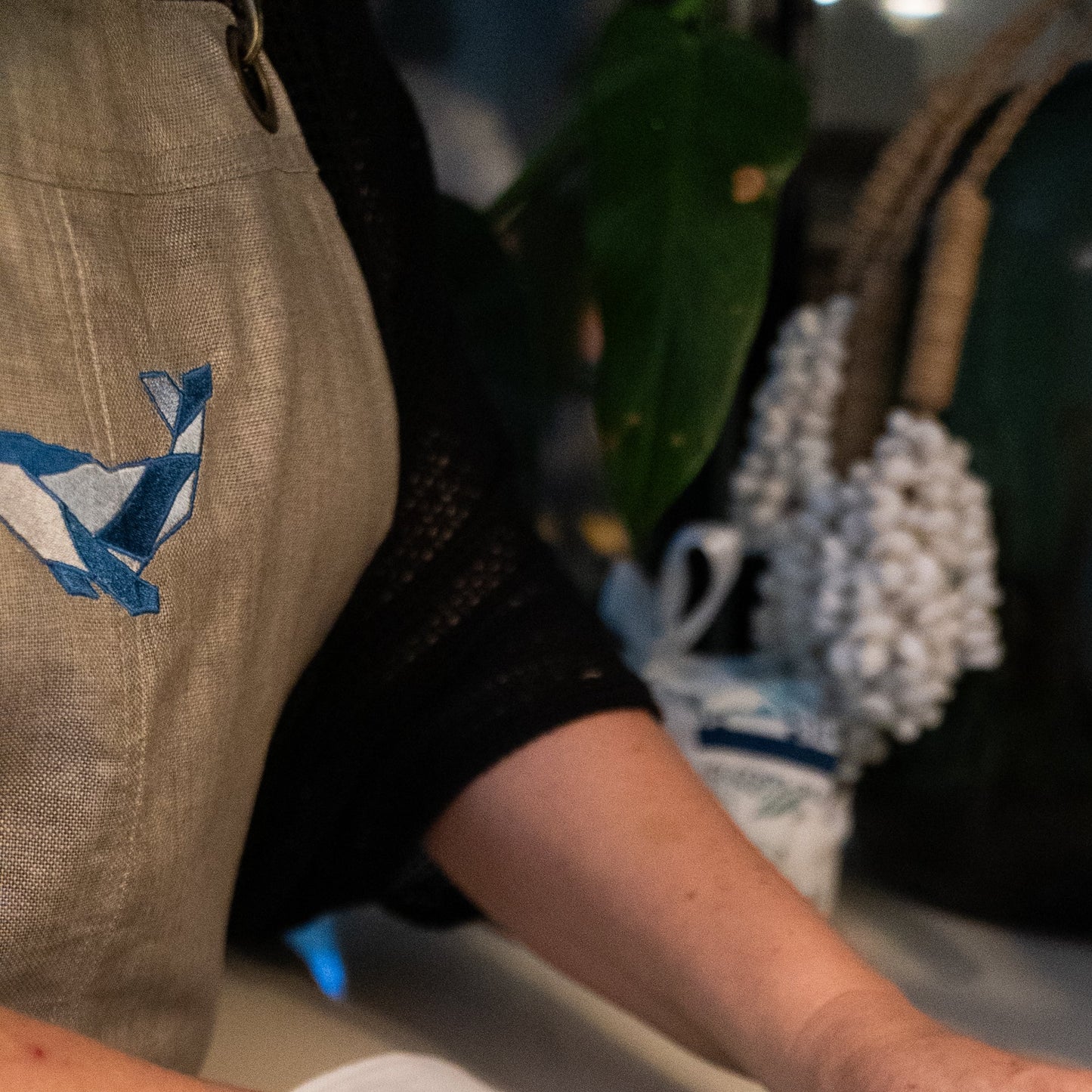 Apron, Natural Linen - Whale