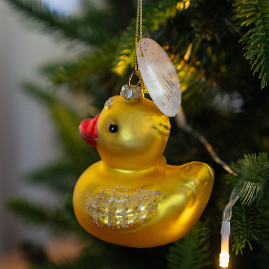 Rubber Duckie Ornament - Glass
