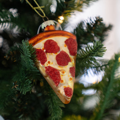 Pizza Slice Ornament - Glass