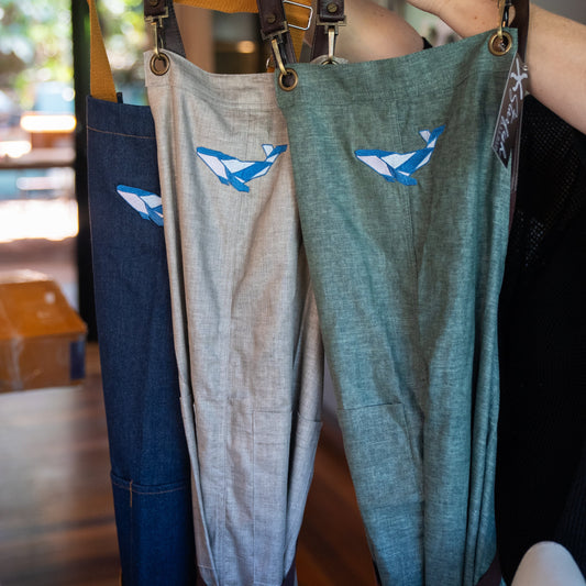 Apron, Natural Linen - Whale