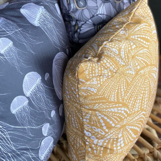 Urchin Seaweed Cushion – Outdoor Coastal by Jess Scott