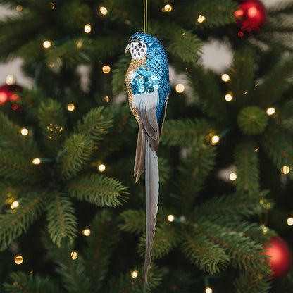 Blue Budgie Christmas Decoration