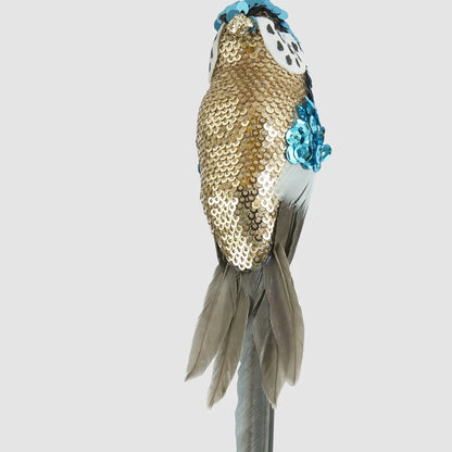 Blue Budgie Christmas Decoration