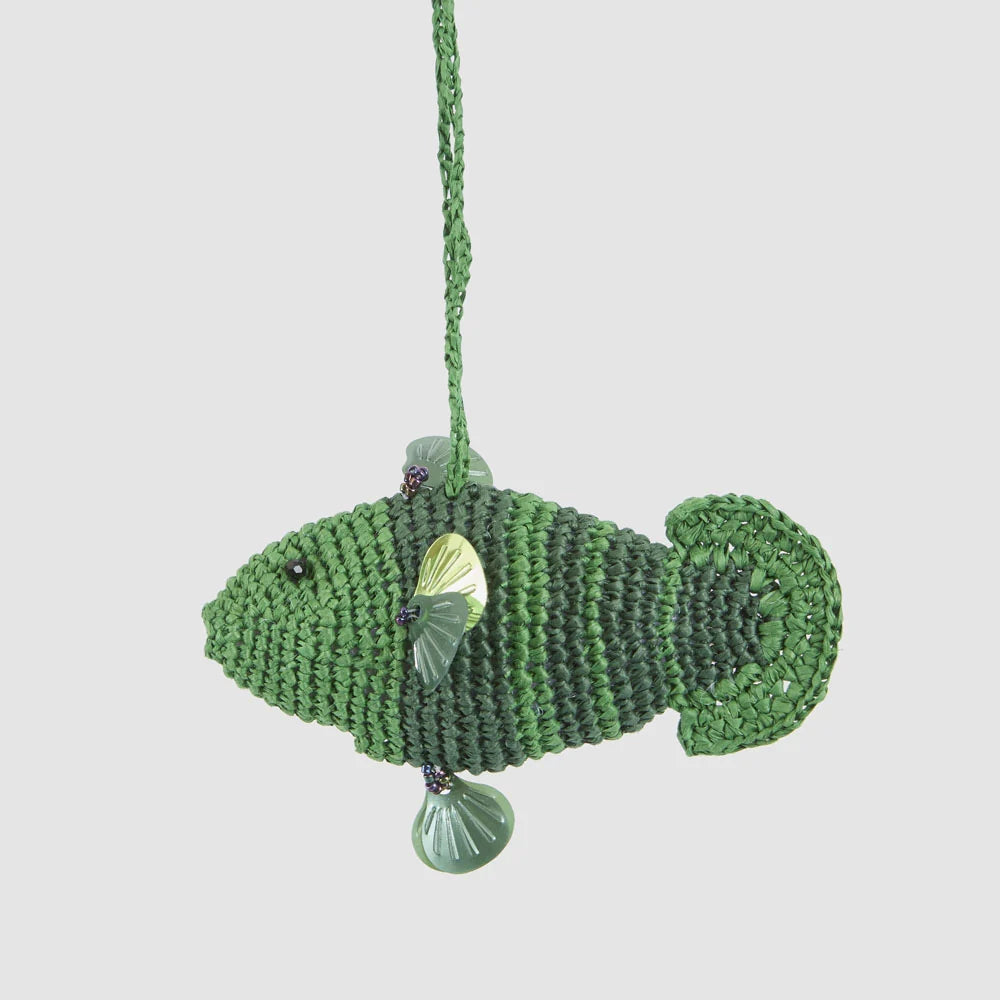 Crocheted Green Fish