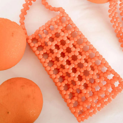 Beaded Phone bag - ORANGE