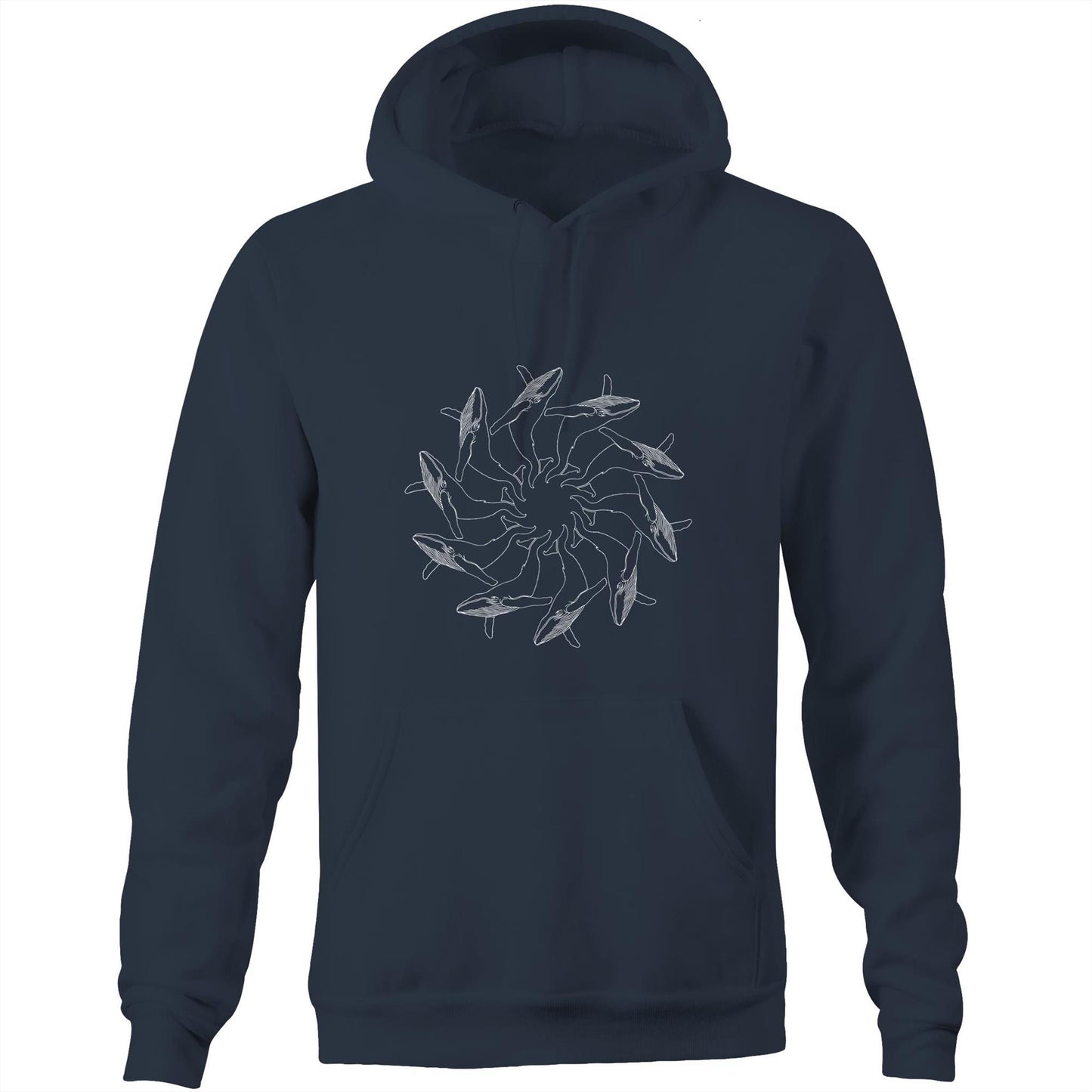 Printed to order-Unisex WHALE SPIRAL - Hoodie with Pocket