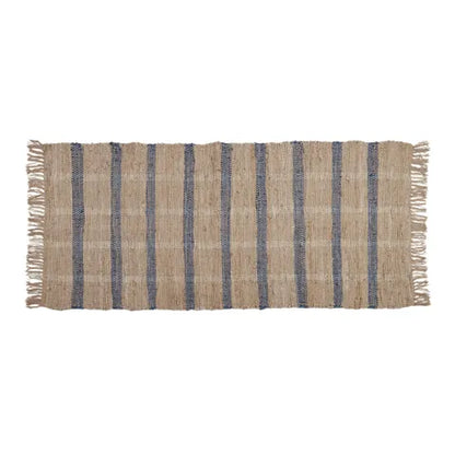 Leather rug / Mat - navy - extra long mat