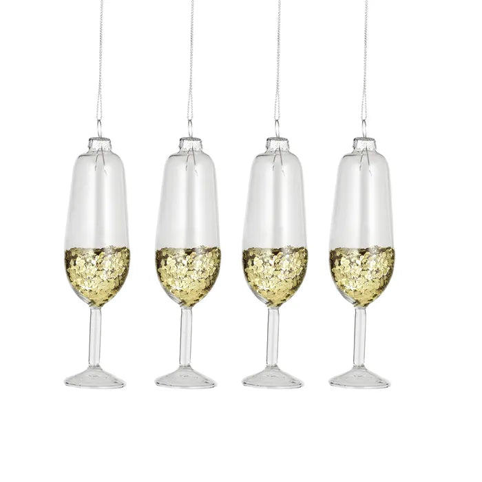 Champagne Flute Ornament - Glass