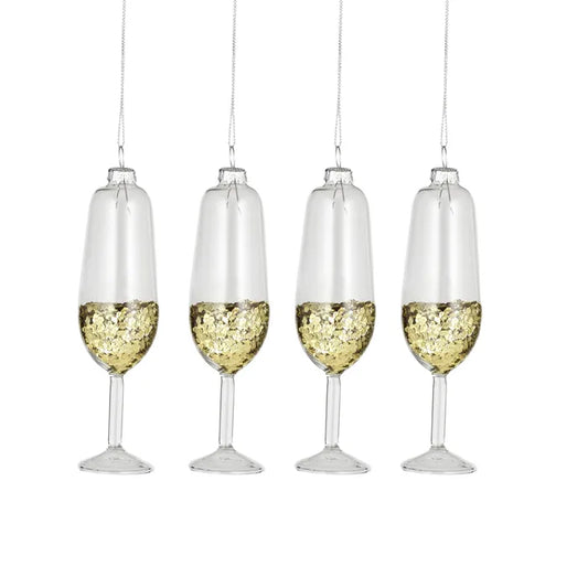 Champagne Flute Ornament - Glass