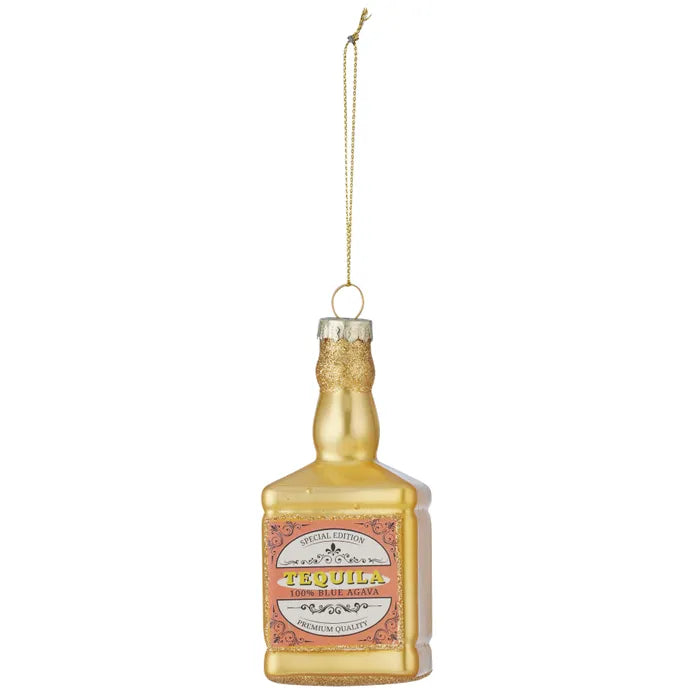Tequila Bottle Ornament - Glass