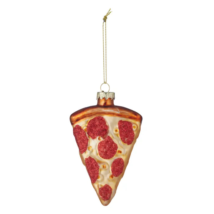 Pizza Slice Ornament - Glass