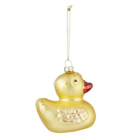 Rubber Duckie Ornament - Glass