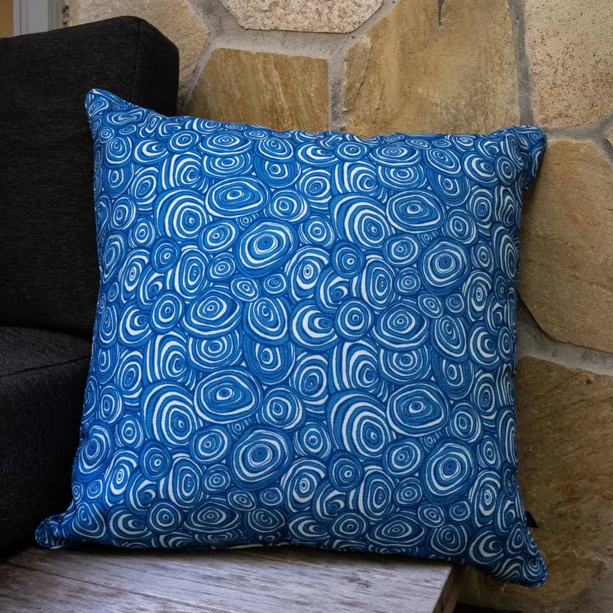 Outdoor / Indoor Cushion Cover - Growth Rings - Pacific