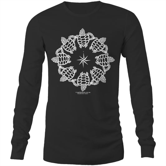 Printed to order- Unisex TURTLE CIRCLE -  Long Sleeve T-Shirt