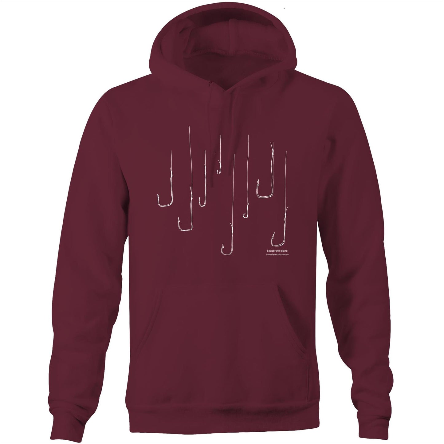 Printed to order- Unisex FISH HOOKS  - Hoodie with Pocket