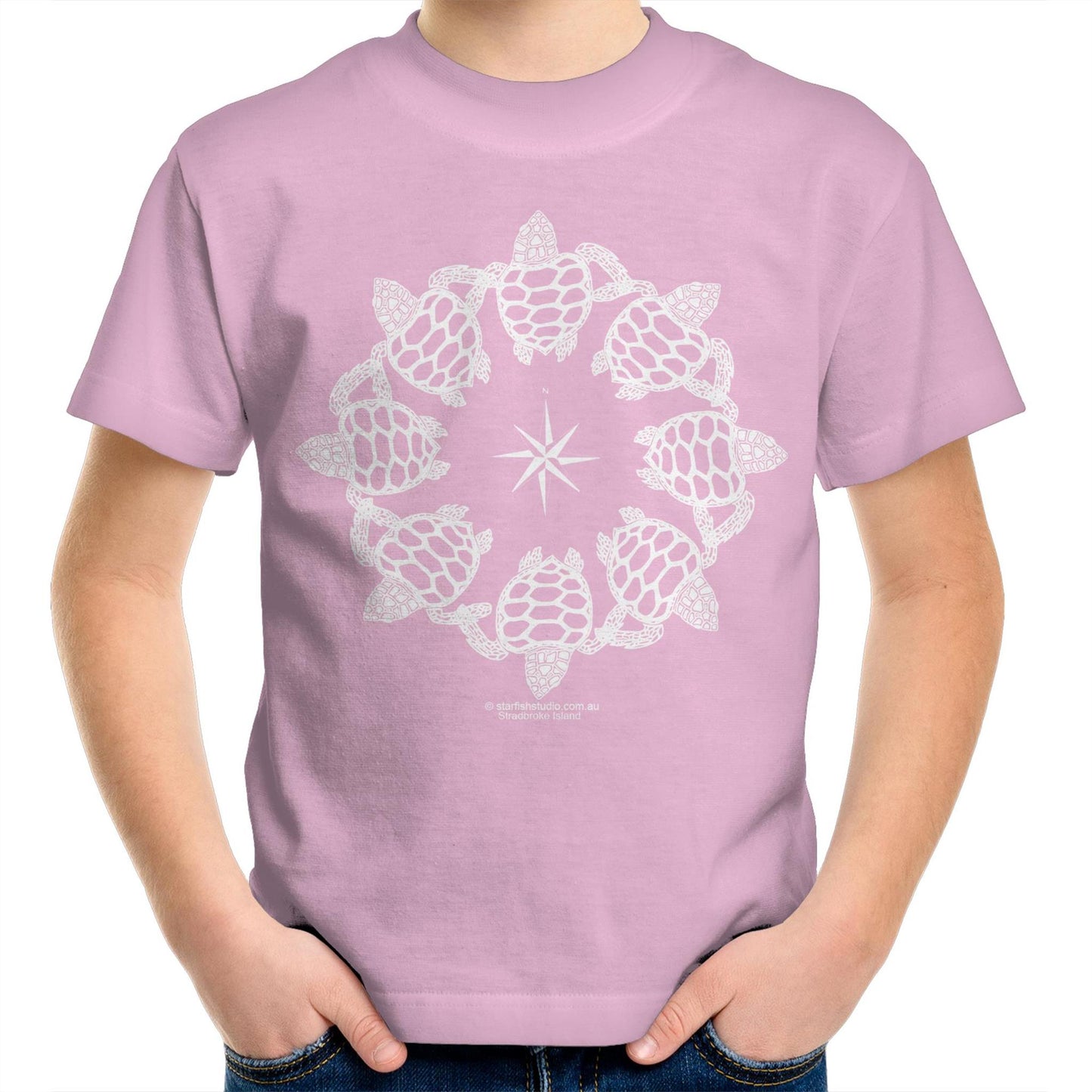 Printed to order- Kids  TURTLE CIRCLE  T-Shirt