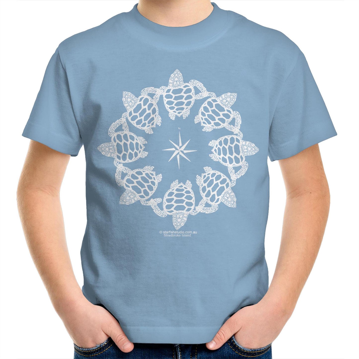 Printed to order- Kids  TURTLE CIRCLE  T-Shirt